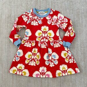 Mini Boden Girls Floral Long Sleeve Sweatshirt Dress With Pockets 4-5